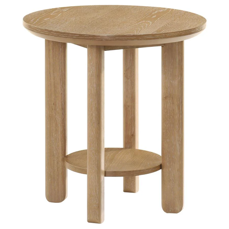 Ottowa - Round Wood Coffee Table Set - Image 9
