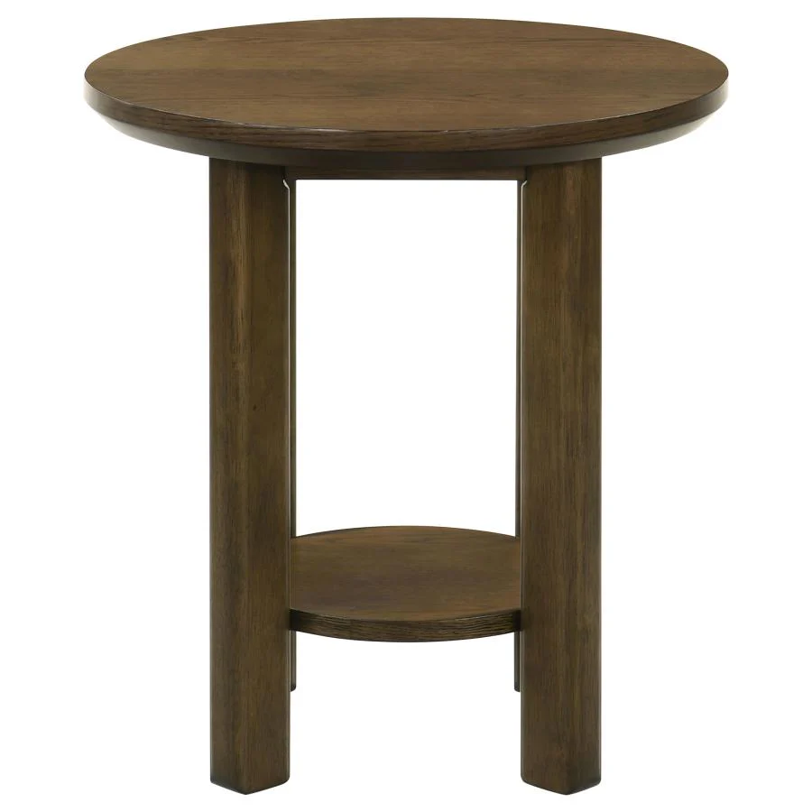 Ottowa - Round Wood Table With Shelf - Image 11
