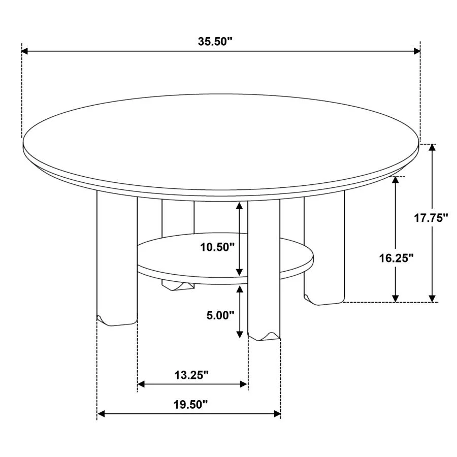 Ottowa - Round Wood Table With Shelf - Image 36
