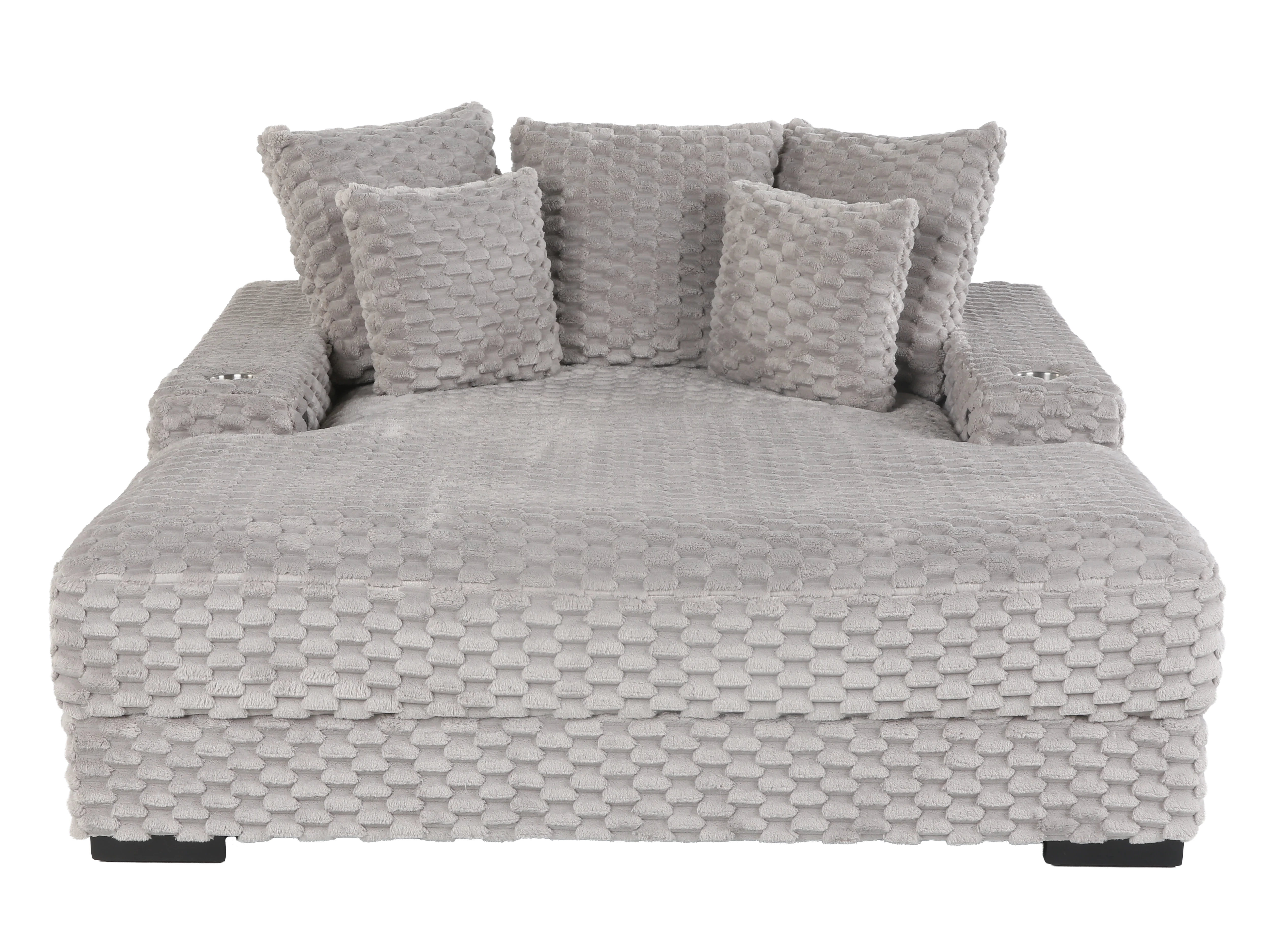 Oversized Chaise Lounge with Cup Holders & USB Charging Ports - Image 3