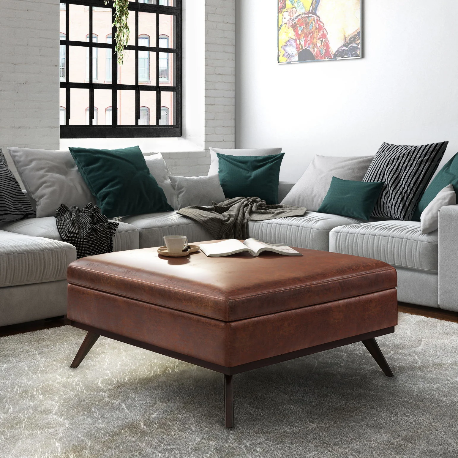 Owen - Multifunctional Square Coffee Table Storage Ottoman - Image 29