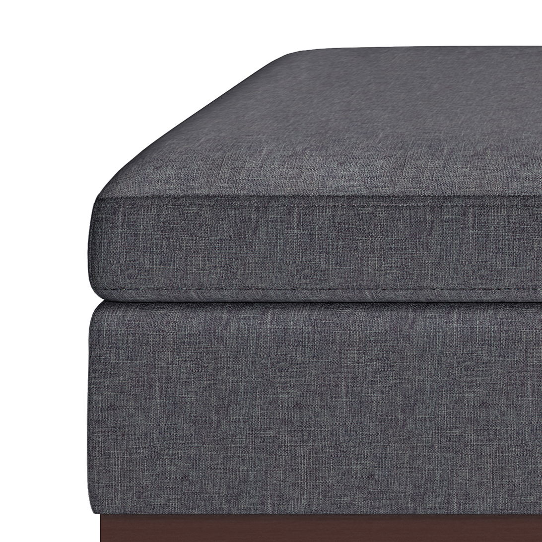 Owen - Square Coffee Table Storage Ottoman - Slate Gray - Image 4