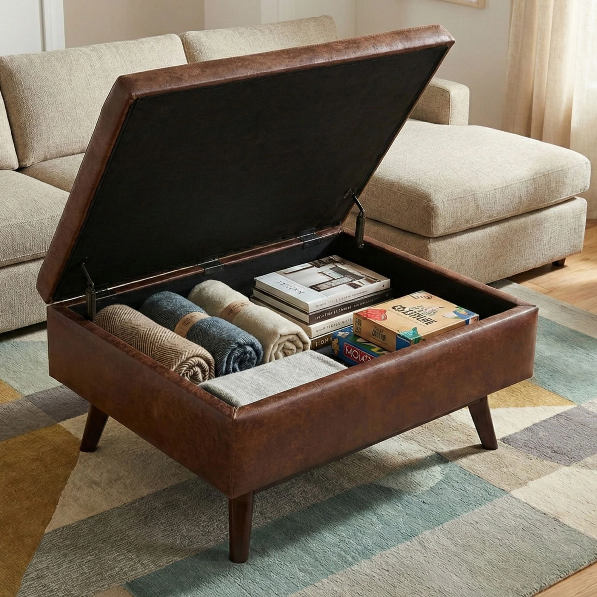 Owen - Upholstered Rectangular Storage Ottoman - Image 5