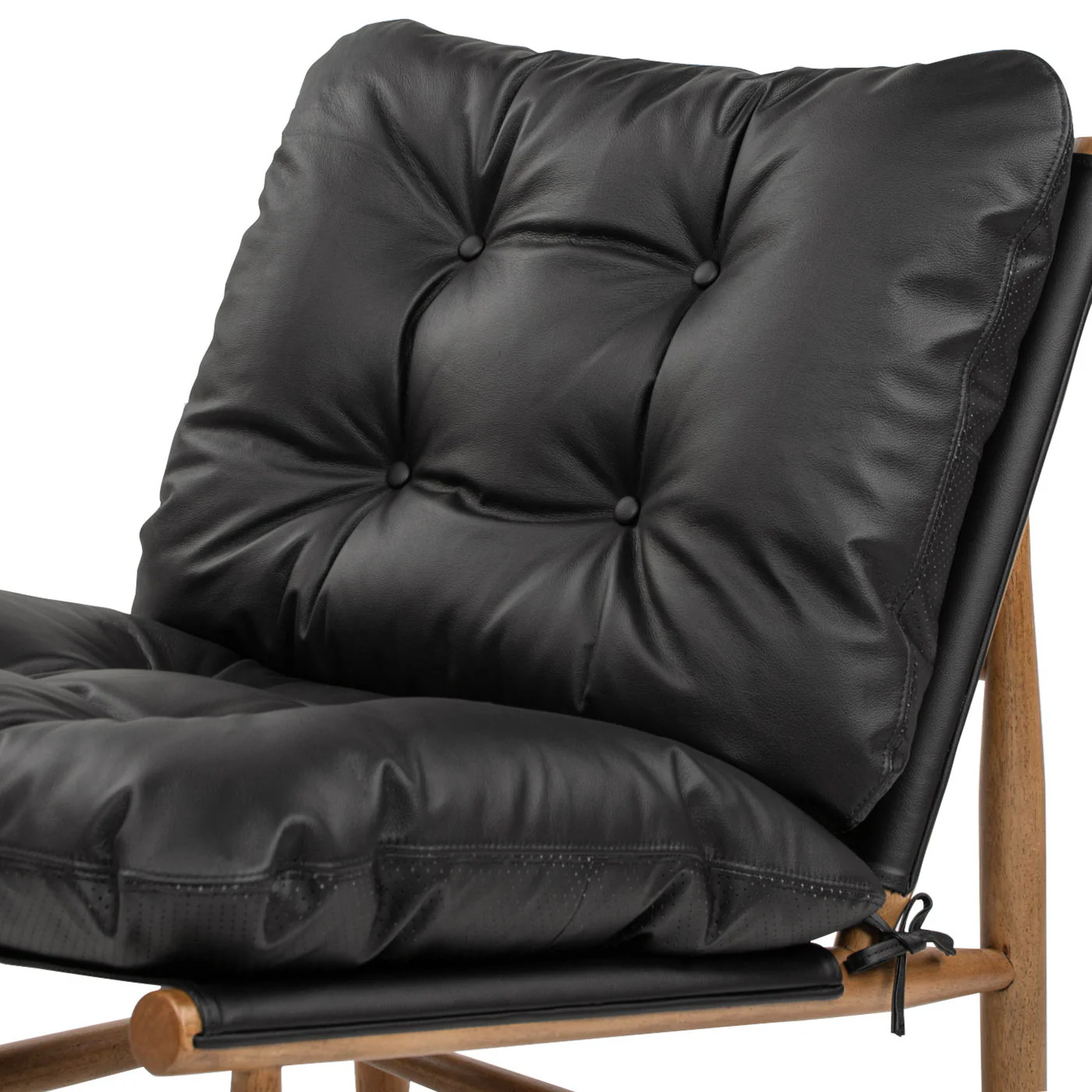 Oxford Leather Mid-Century Modern Accent Chair - Noir Black - Image 5