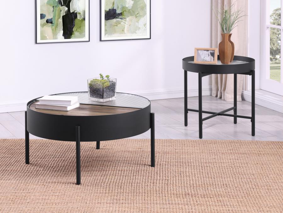 Ozella - Round Table With Hidden Storage Sandy - Image 11