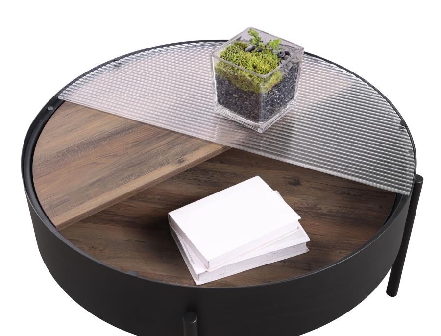 Ozella - Round Table With Hidden Storage Sandy - Image 12