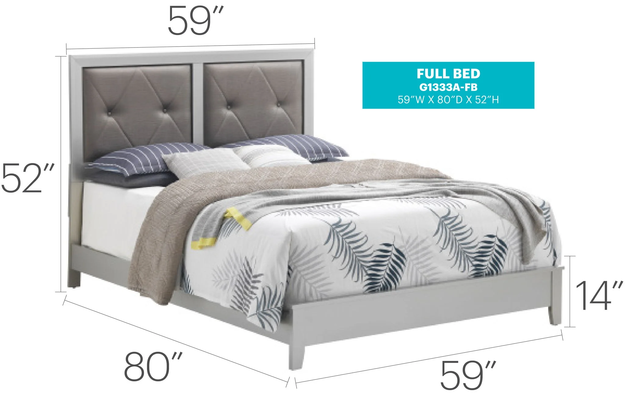 Padded Headboard Bed - Image 21