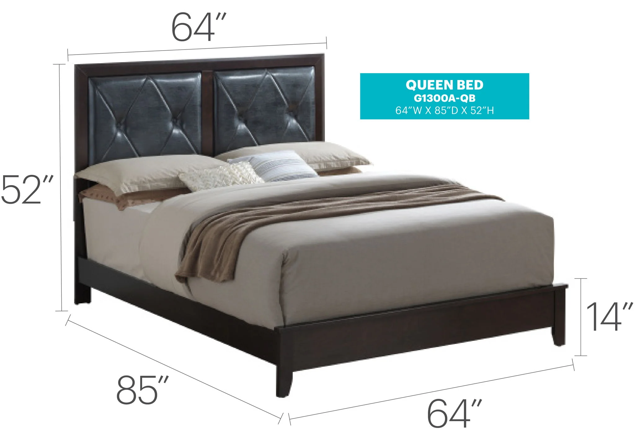 Padded Headboard Bed - Image 48