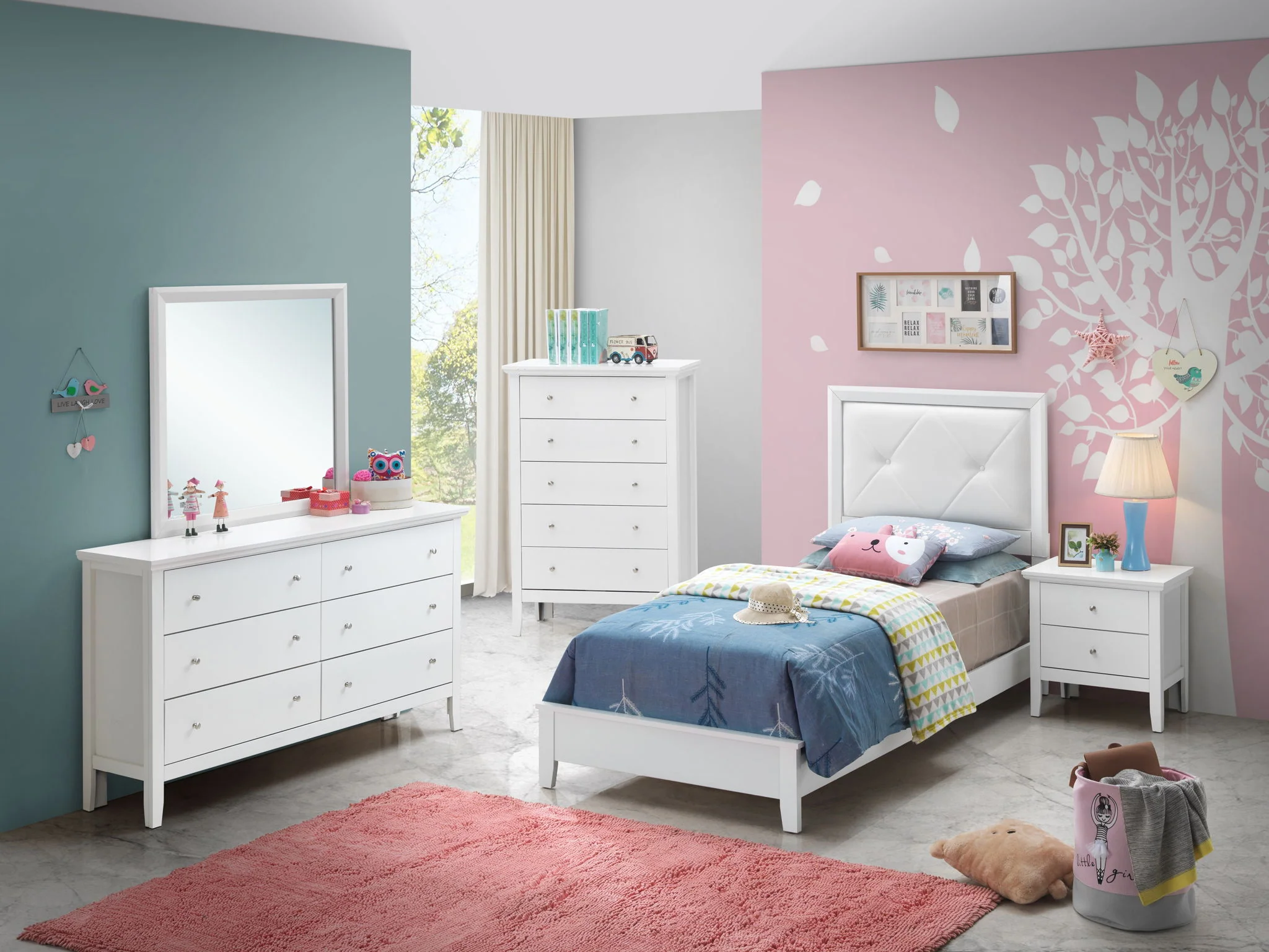Padded Headboard Bed - Image 50