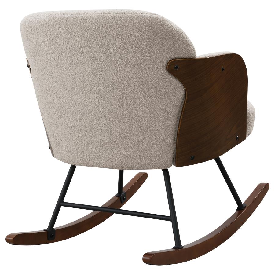 Paige - Boucle Upholstered Mid Back Rocking Chair - Image 13
