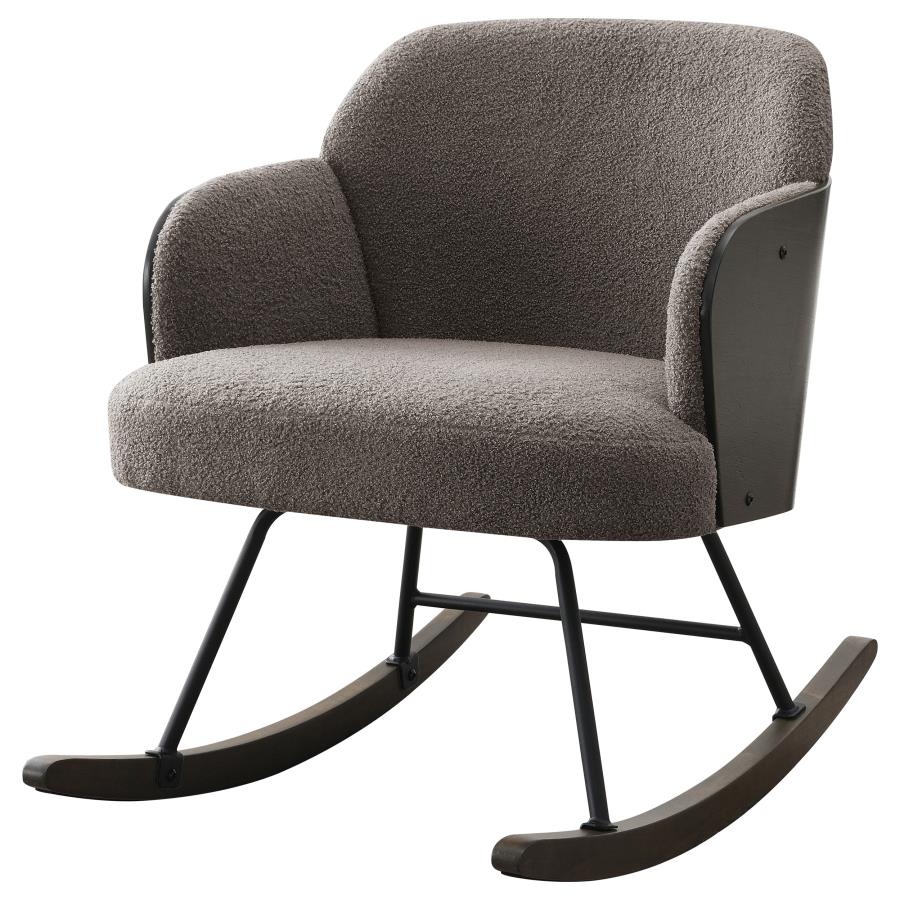 Paige - Boucle Upholstered Mid Back Rocking Chair - Image 8