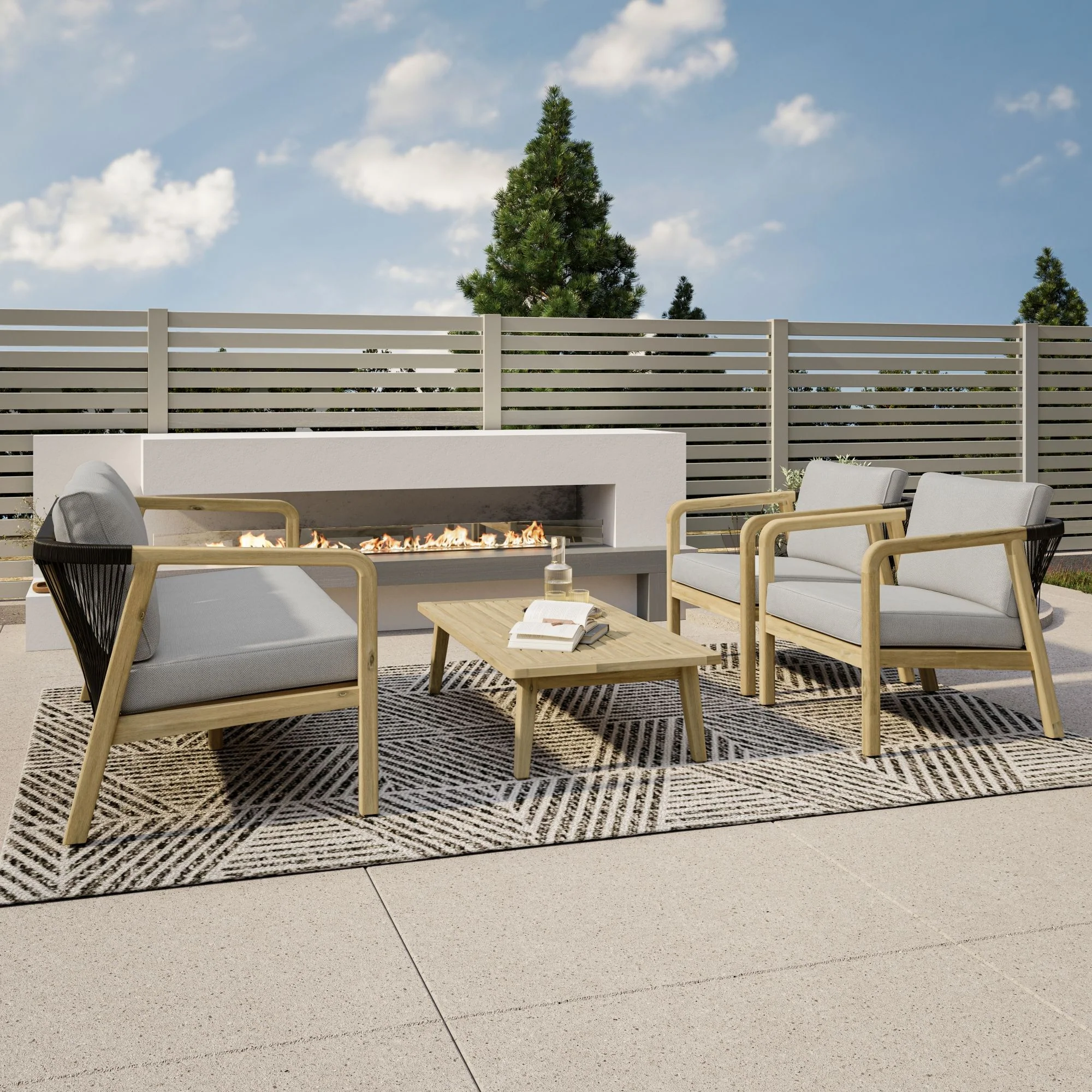 Palmetto - Outdoor Coffee Table - Light Teak - Image 5