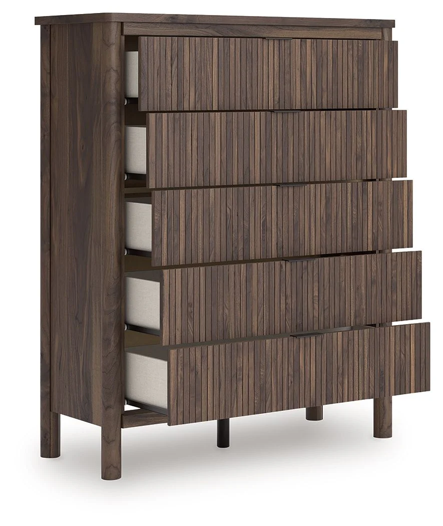 Pamytta - Five Drawer Wide Chest - Brown - Image 6