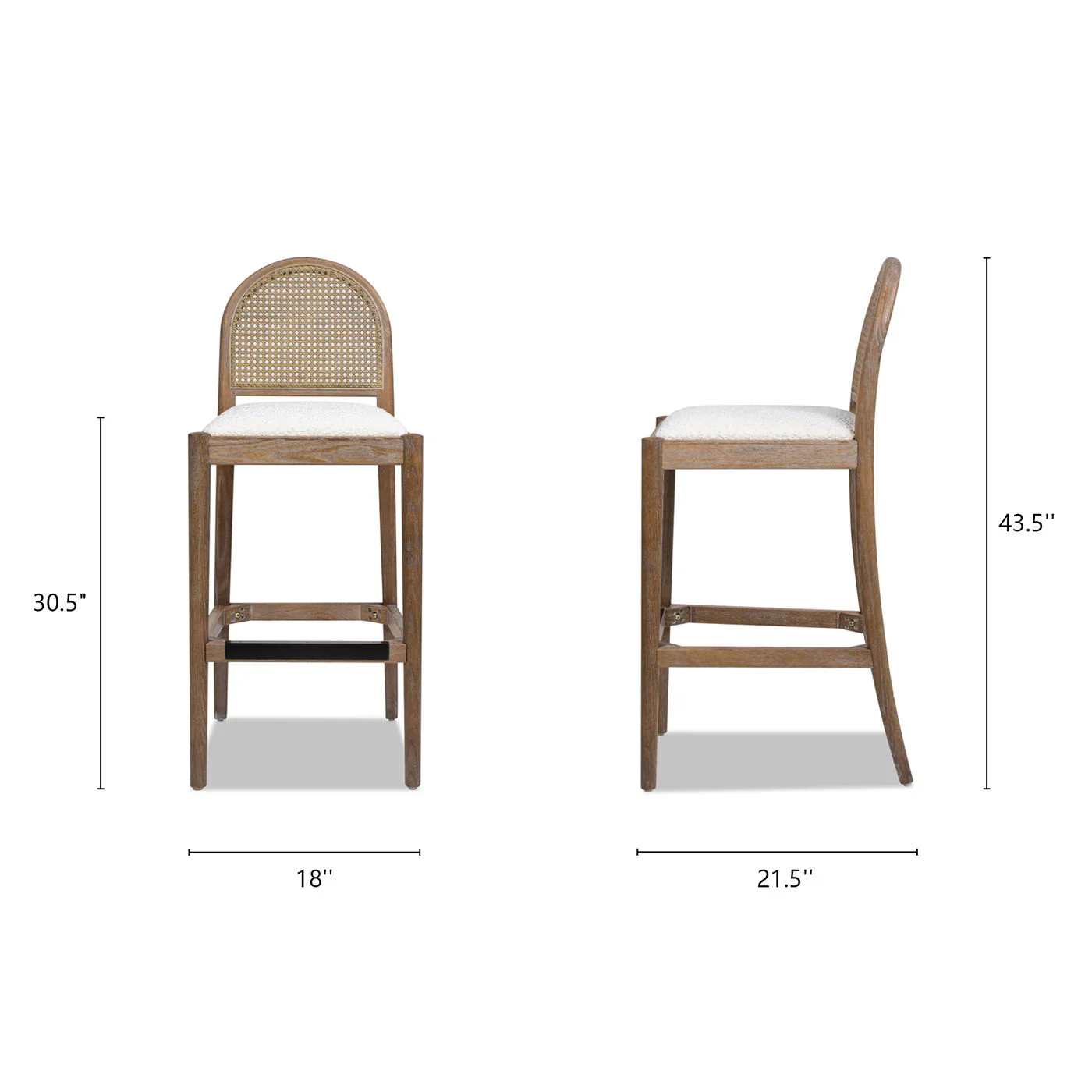 Panama - Curved Back Cane Bar Stool (Set of 2) - Image 22