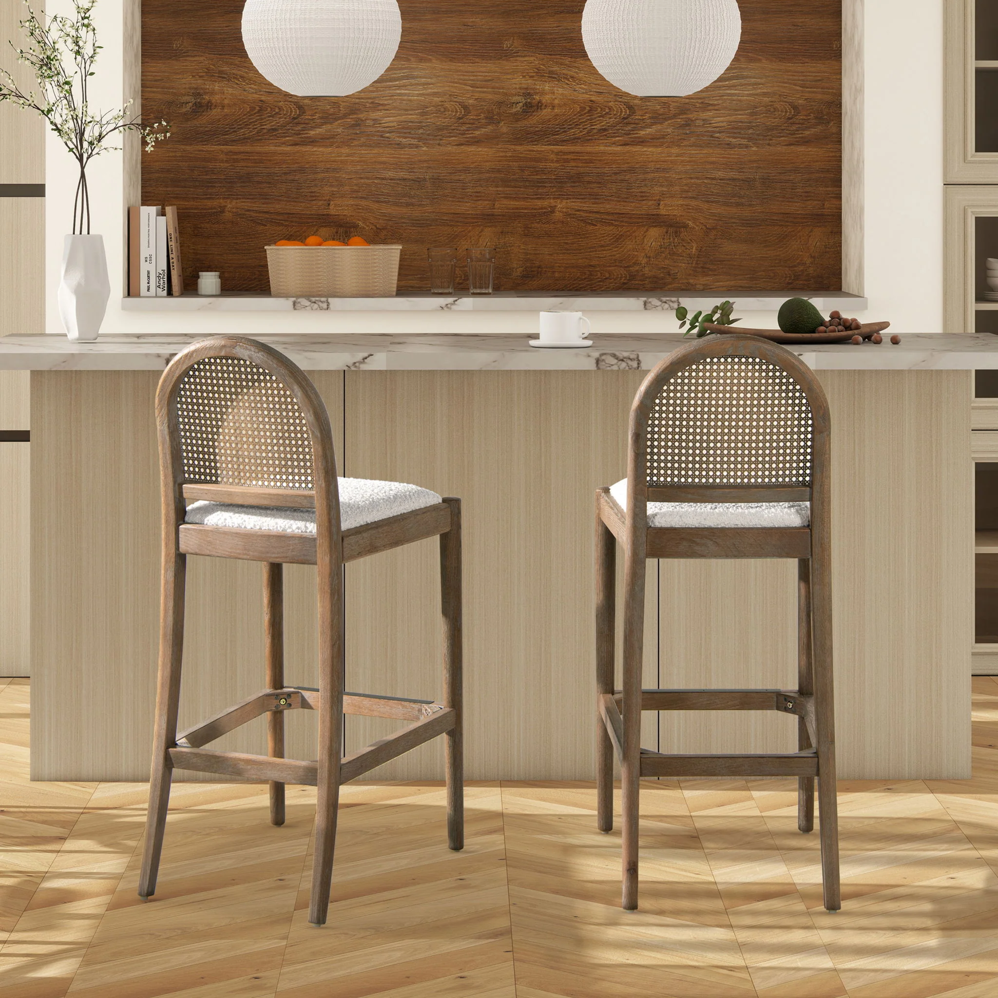 Panama - Curved Back Cane Bar Stool (Set of 2) - Image 23