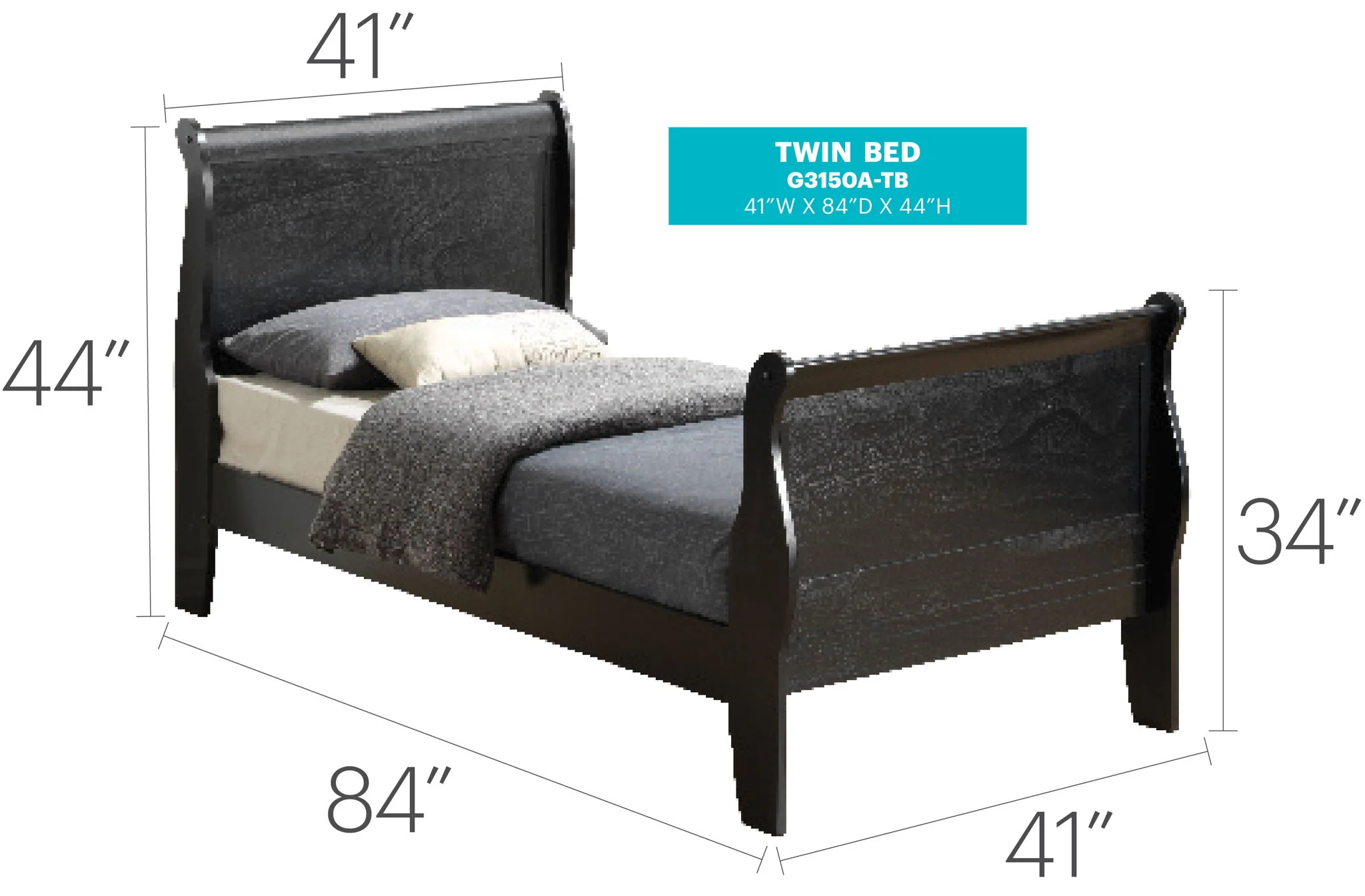 Panel Sleigh Bed - Image 12