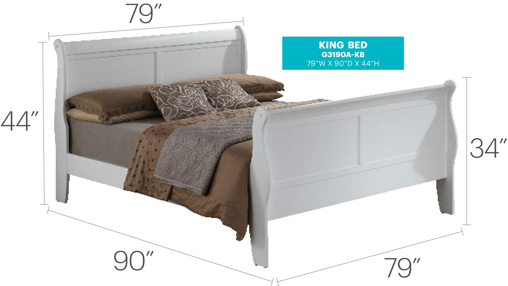 Panel Sleigh Bed - Image 14