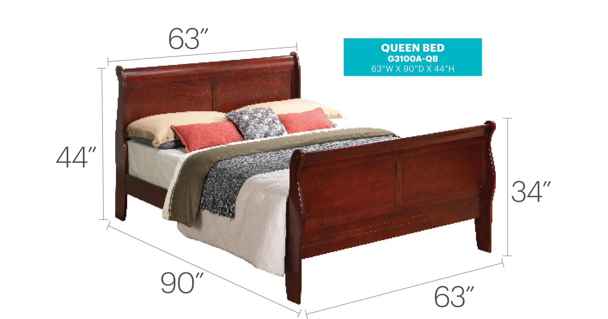 Panel Sleigh Bed - Image 23