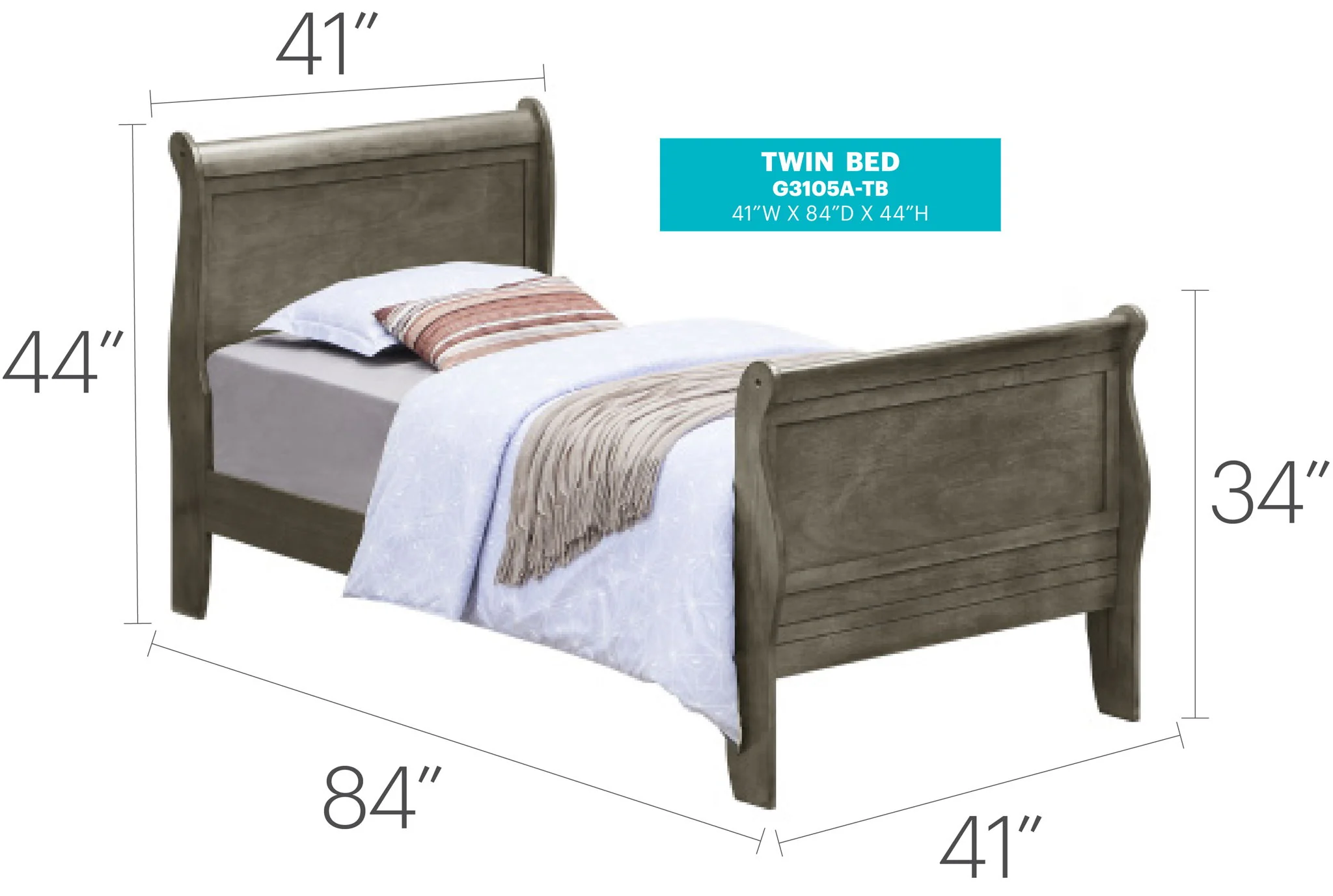 Panel Sleigh Bed - Image 24