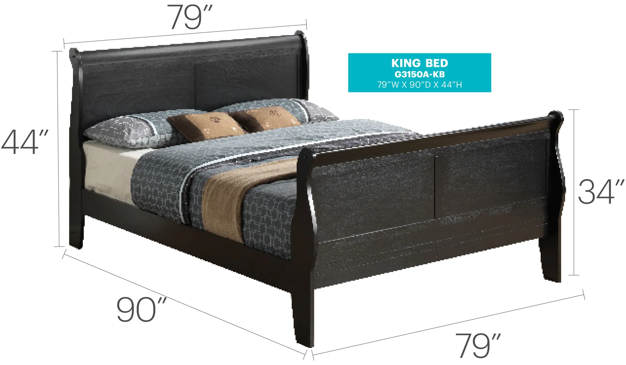 Panel Sleigh Bed - Image 27