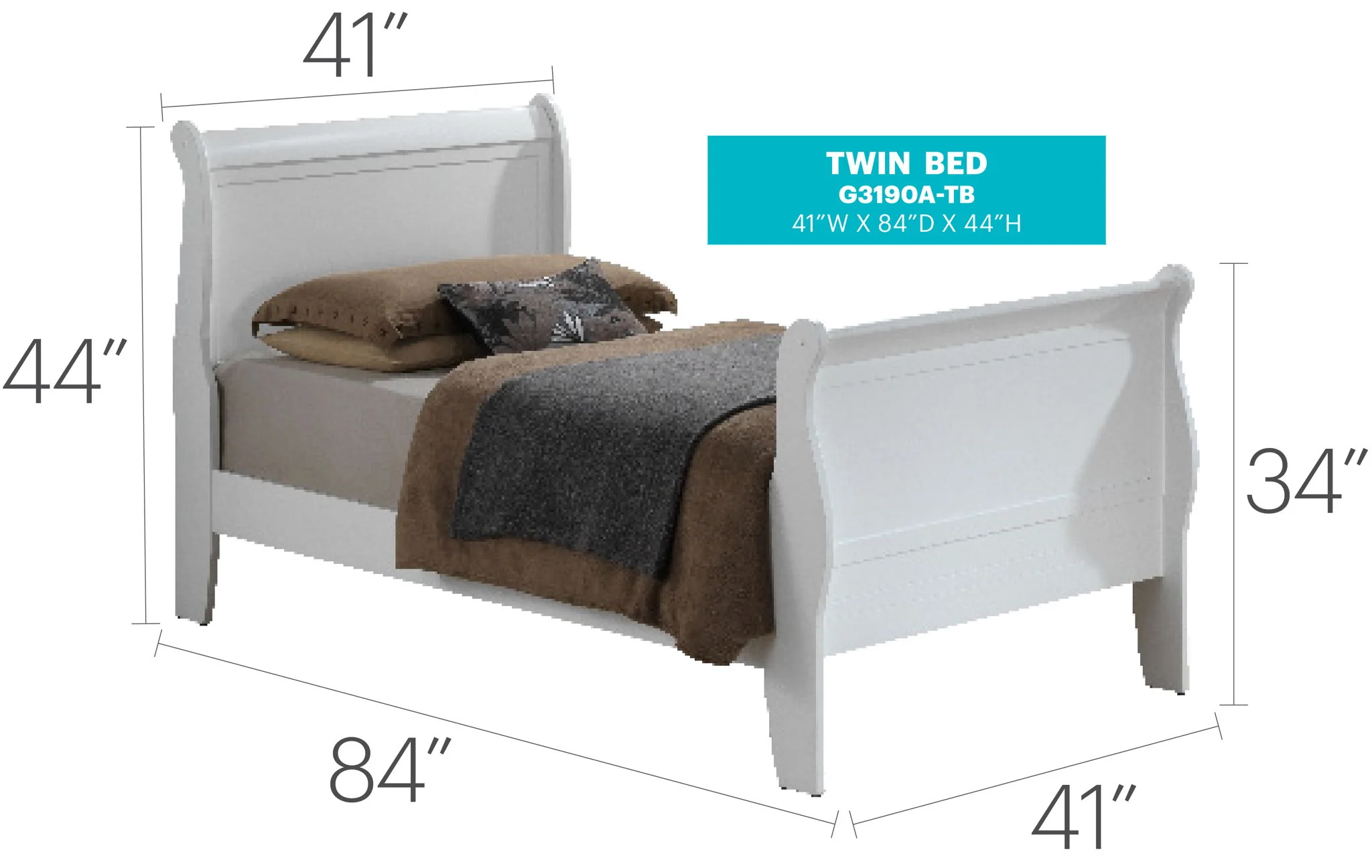 Panel Sleigh Bed - Image 31
