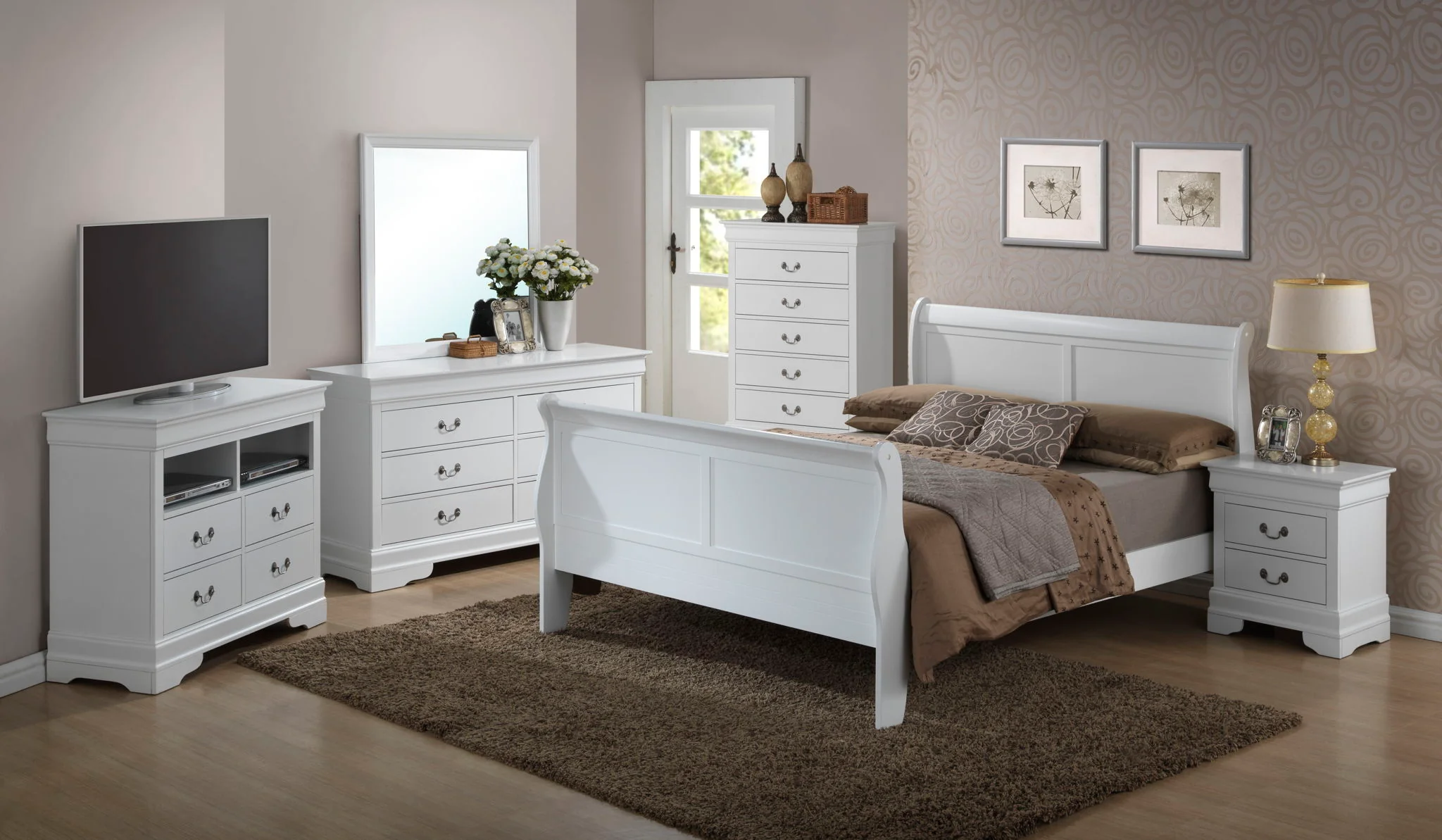 Panel Sleigh Bed - Image 53