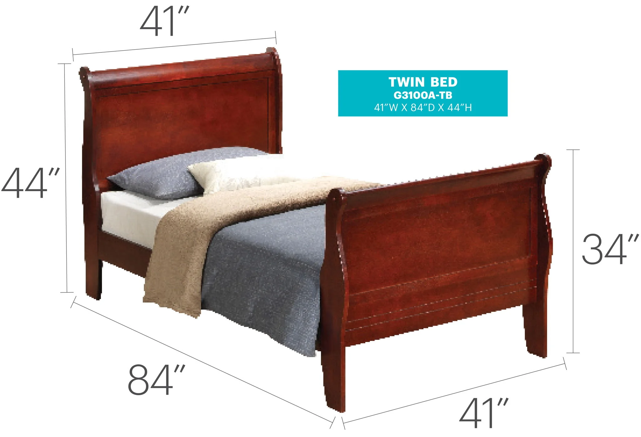 Panel Sleigh Bed - Image 55