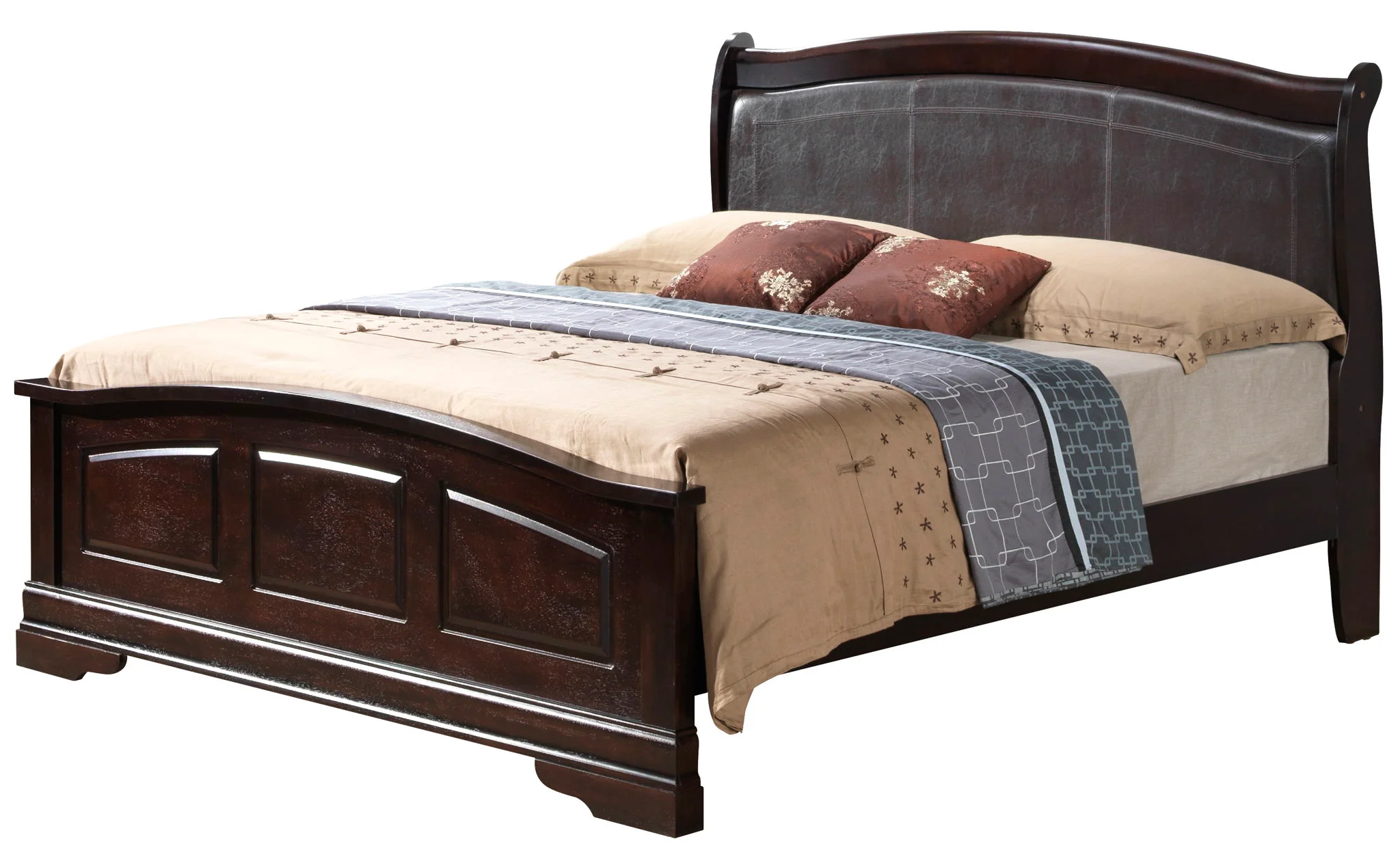 Panel Sleigh Bed Elegantly Crafted - Image 2
