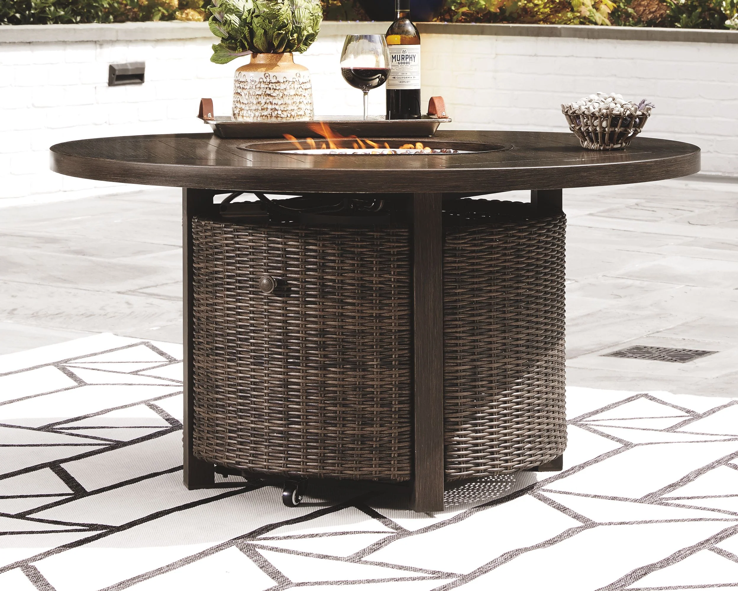 Paradise Trail - Round Fire Pit Table - Medium Brown - Image 3