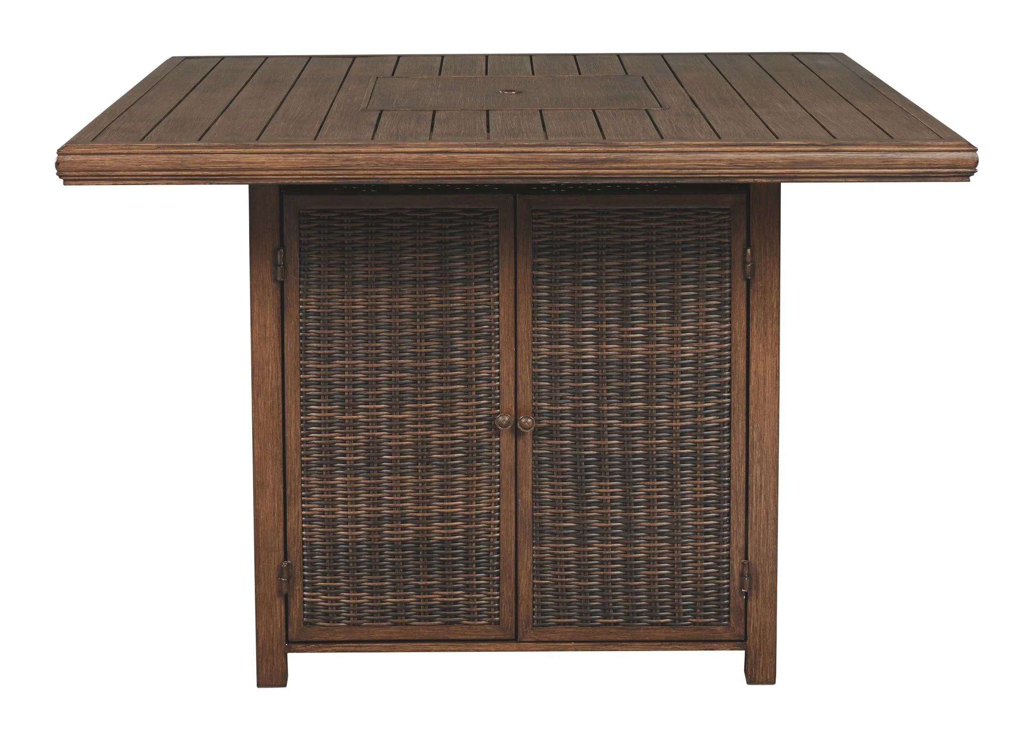 Paradise Trail - Square Bar Table w/Fire Pit - Medium Brown - Image 11