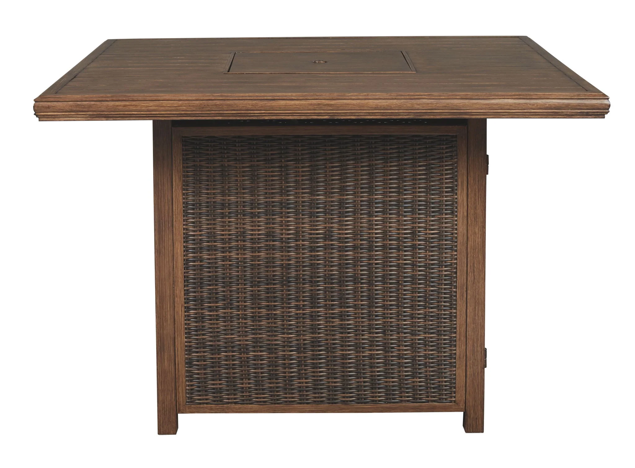 Paradise Trail - Square Bar Table w/Fire Pit - Medium Brown - Image 7