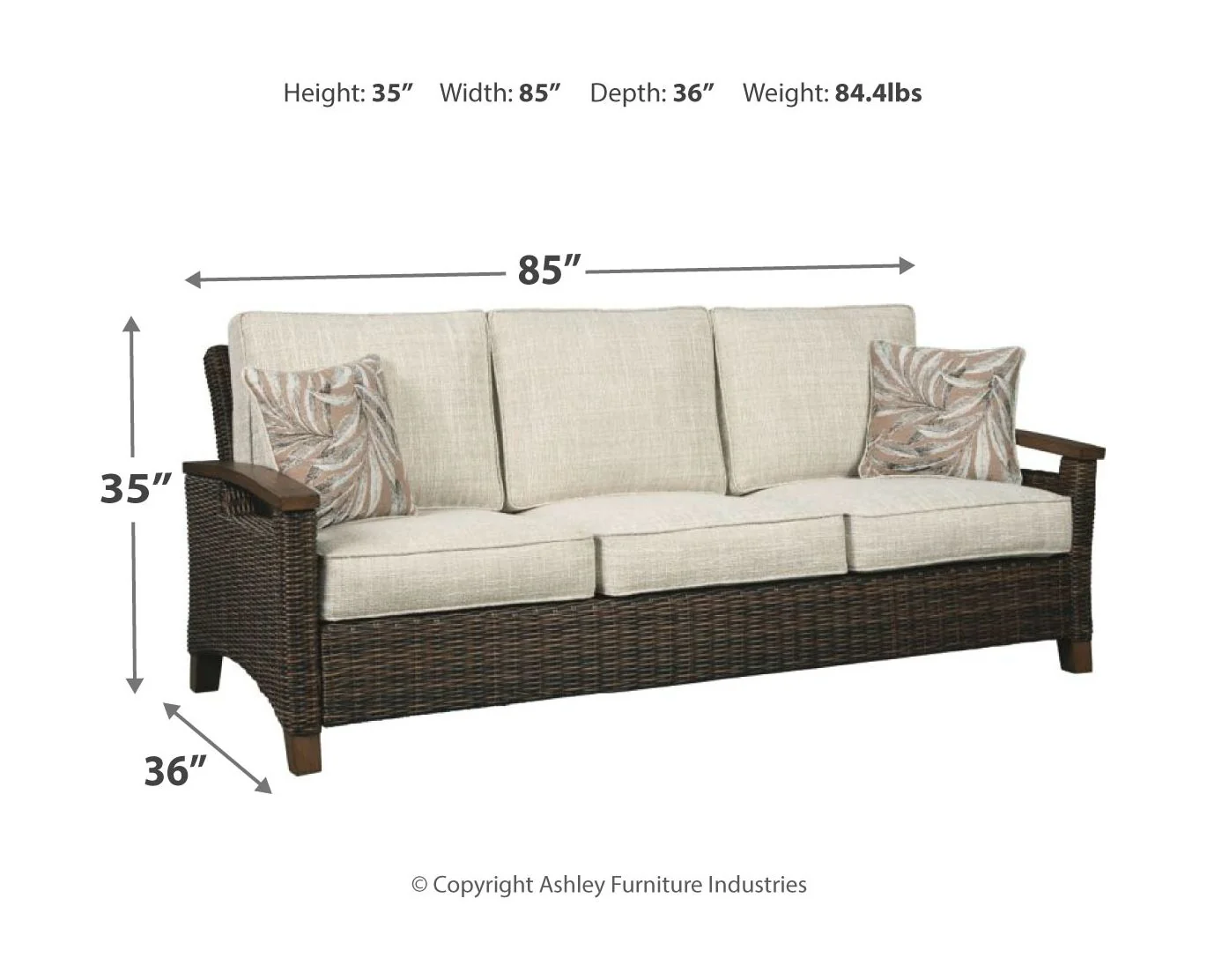 Paradise Trail - 3 Pc. - Lounge Set - Medium Brown - Image 3