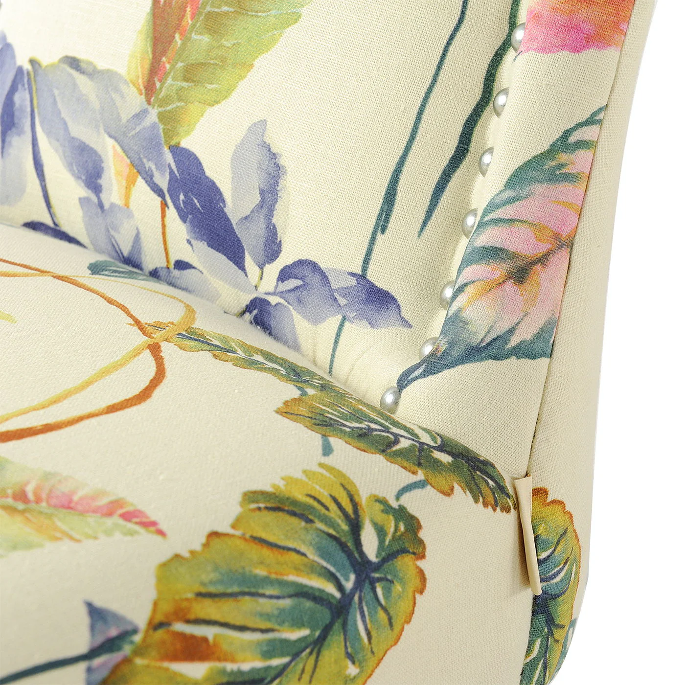 Paradise - Upholstered Accent Chair Printed On - Off-White Floral - Image 5