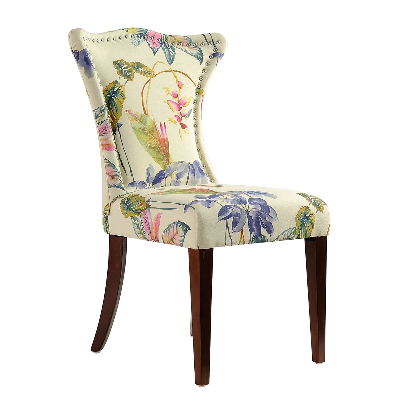 Paradise - Upholstered Accent Chair Printed On - Off-White Floral - Image 7