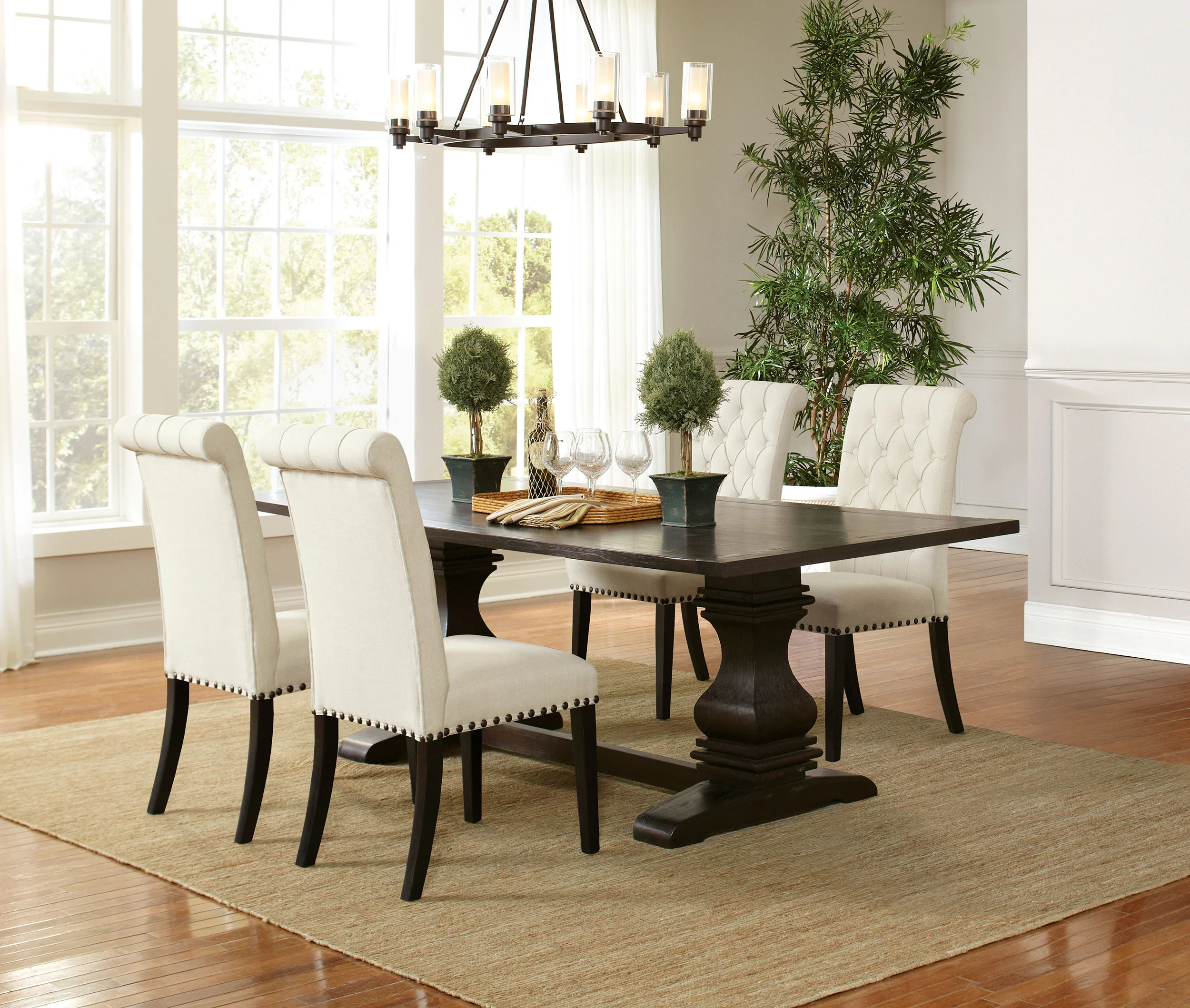 Parkins Rectangular Dining Table Set Rustic Espresso - Image 31