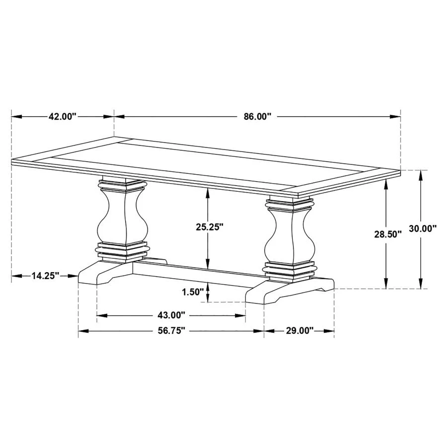 Parkins Rectangular 86-inch Dining Table Rustic Espresso - Image 7