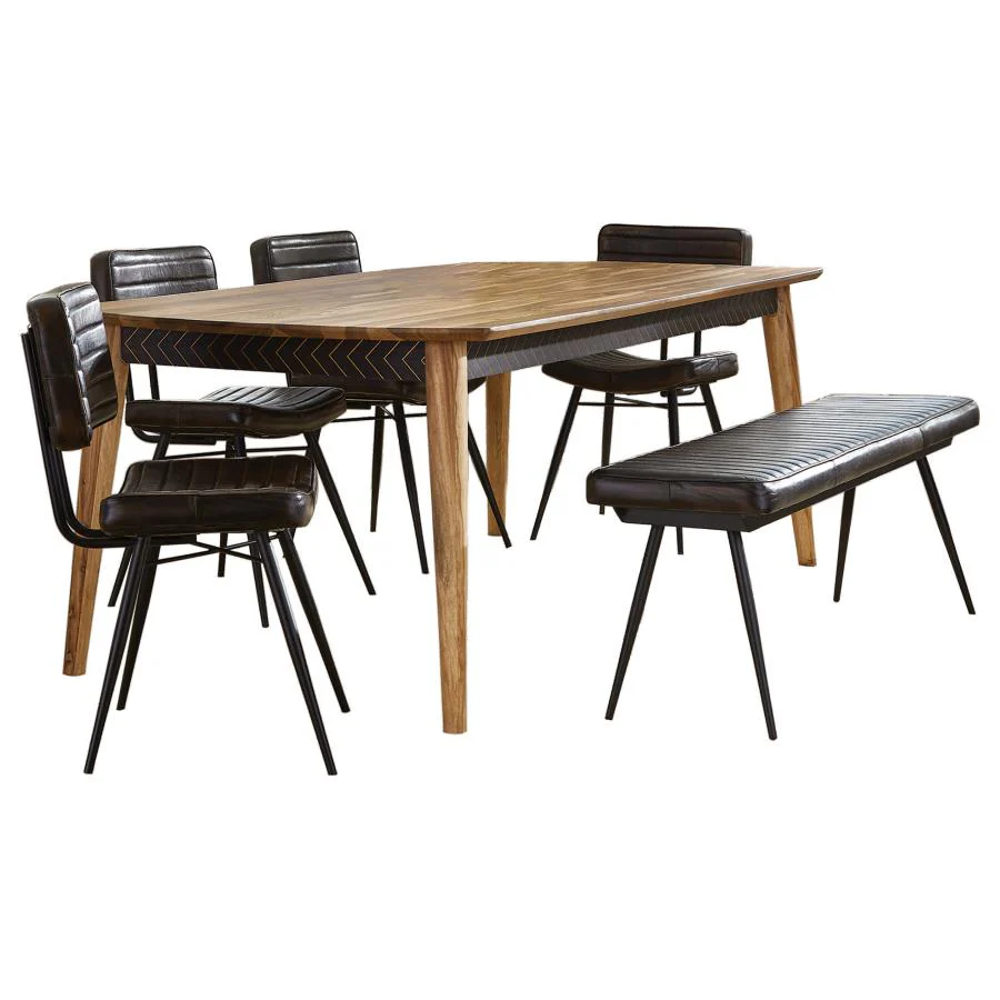 Partridge Dining Set Natural Sheesham and Espresso