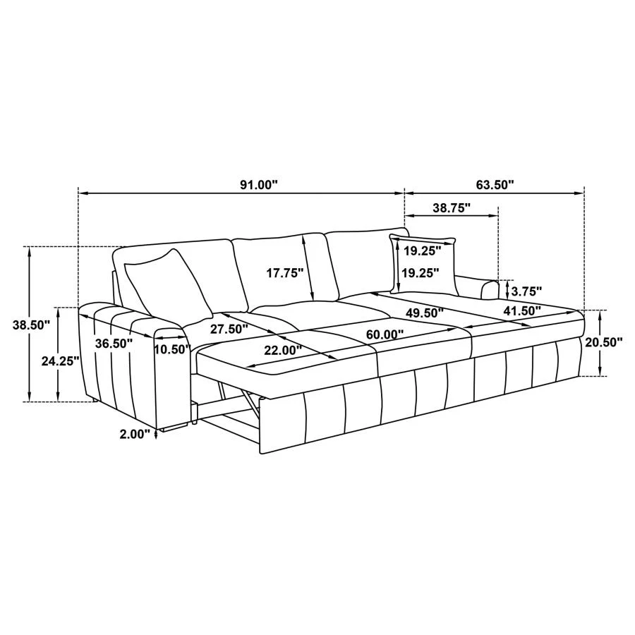 Pastrana - Upholstered Sleeper Sectional Sofa - Image 30