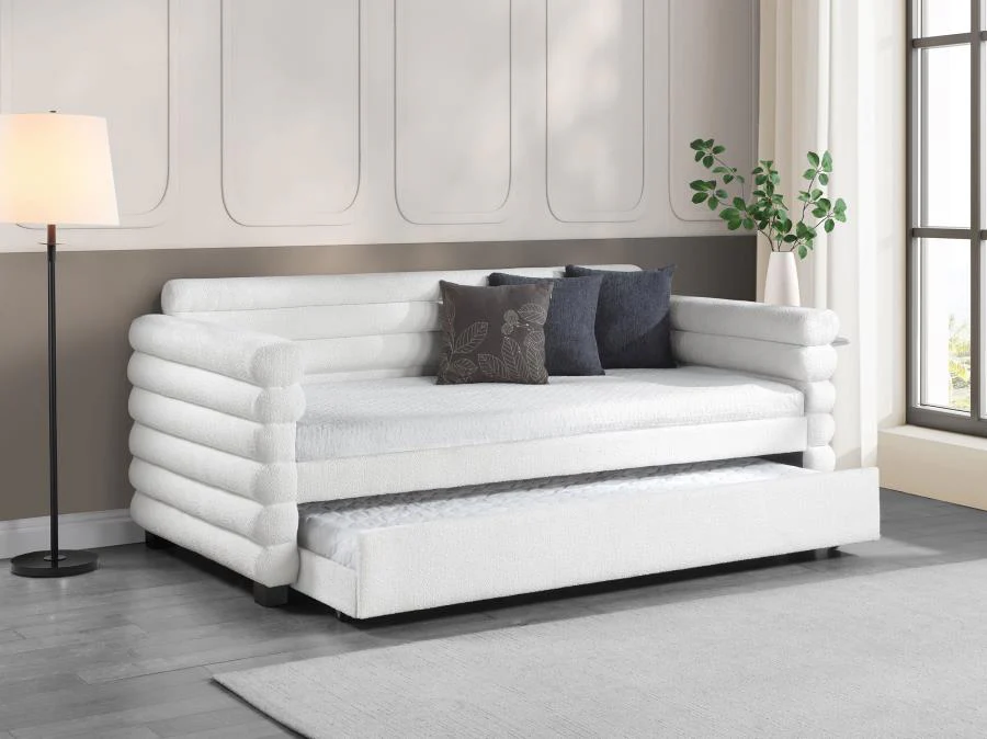 Patricia - Boucle Upholstered Day Bed With Trundle - Image 3