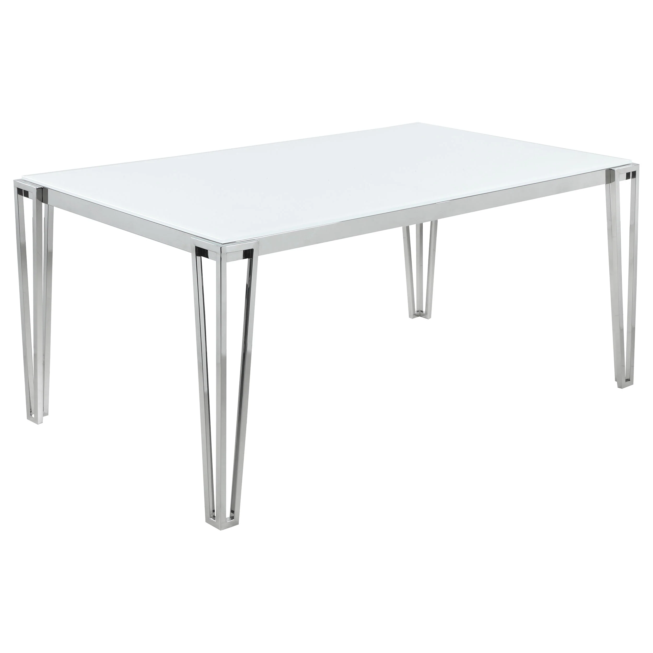 Pauline Rectangular 64-inch Glass Top Dining Table Chrome - Image 8