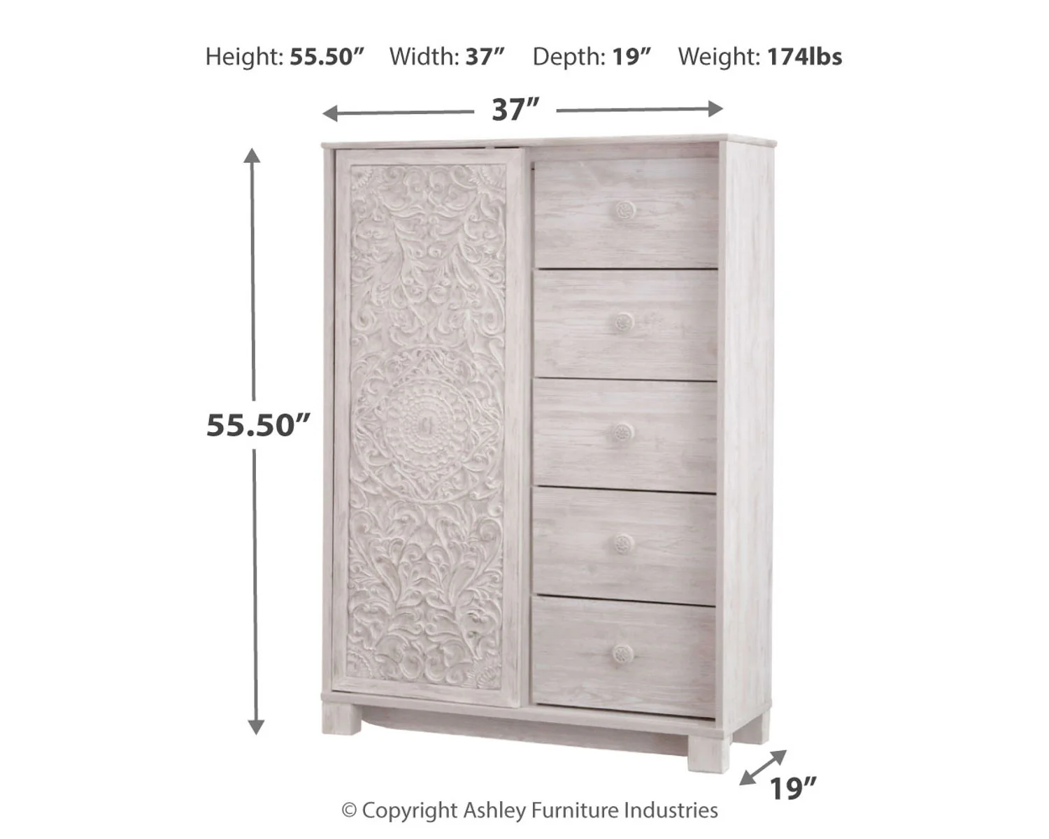 Paxberry - Dressing Chest - Whitewash - Image 10