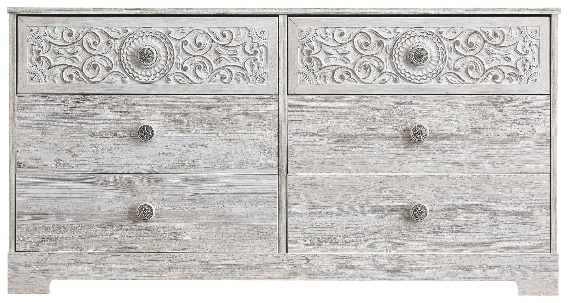 Paxberry - Six Drawer Dresser - Vinyl-Wrapped - Whitewash - Image 8