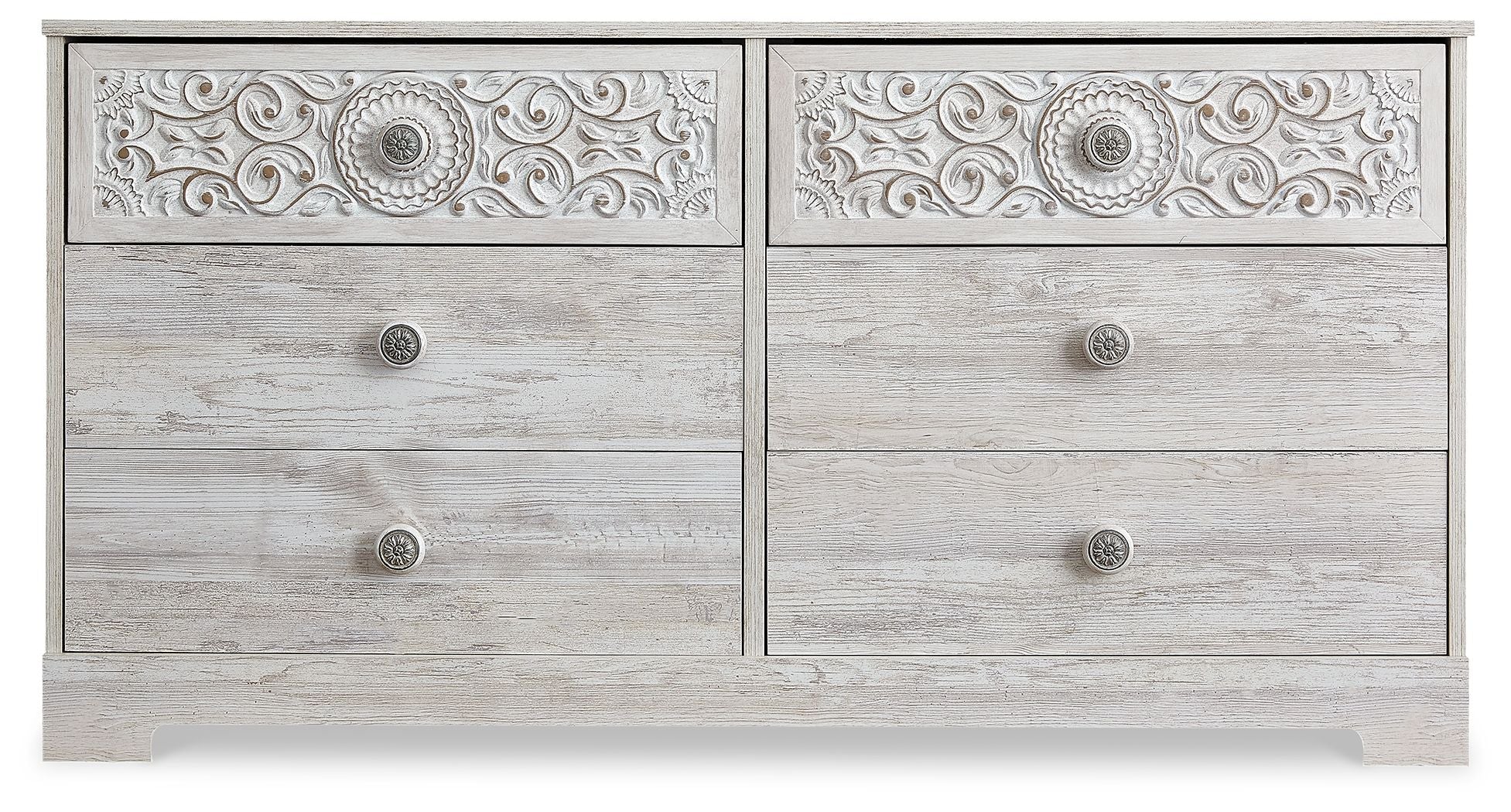Paxberry - Six Drawer Dresser - Weatherworn - Whitewash - Image 2