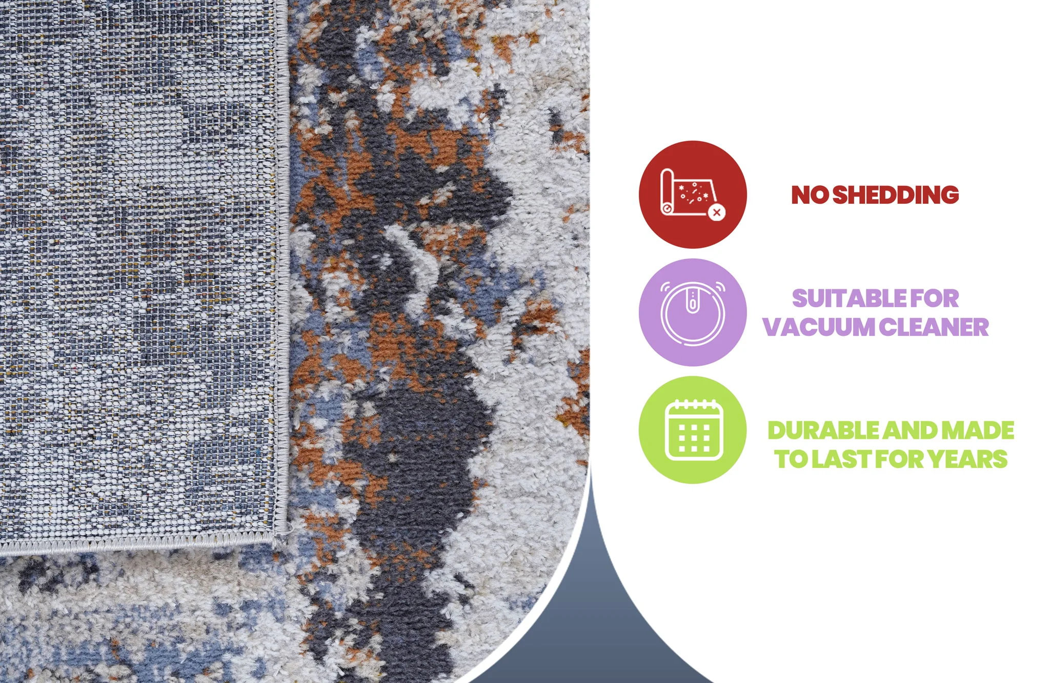 Payas - 6' X 9' Abstract Area Rug - Ivory / Blue - Image 7