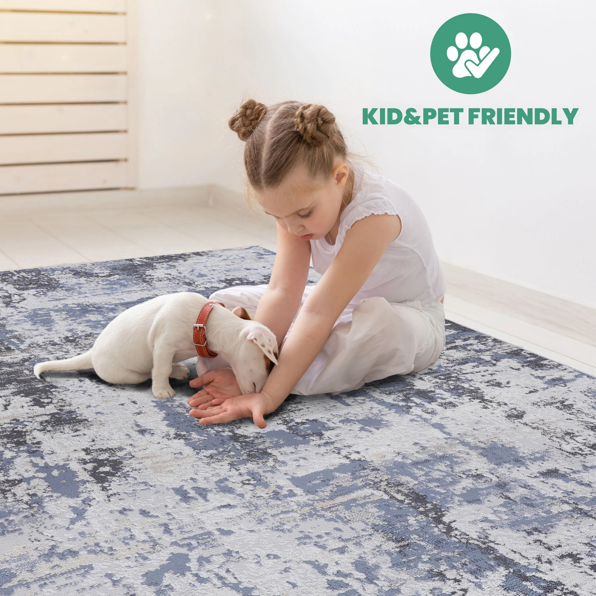 Payas - 8' X 10' Abstract Area Rug - Gray / Denim - Image 5
