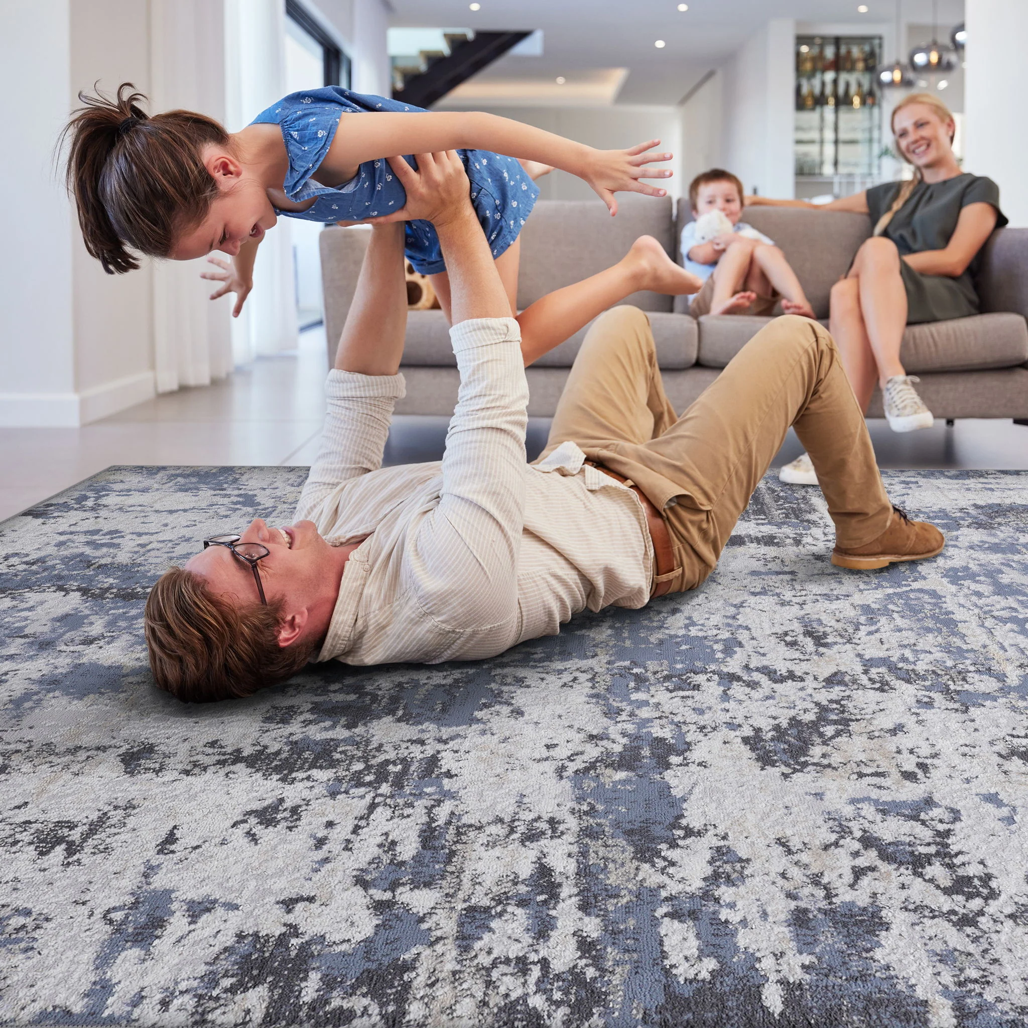 Payas - 8' X 10' Abstract Area Rug - Gray / Denim - Image 7