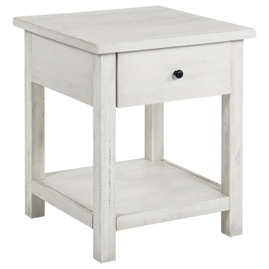 Payne - 1 Drawers Wood End Table with Shelf - Image 2