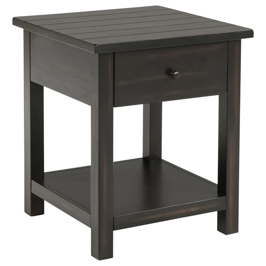 Payne - 1 Drawers Wood End Table with Shelf - Image 3