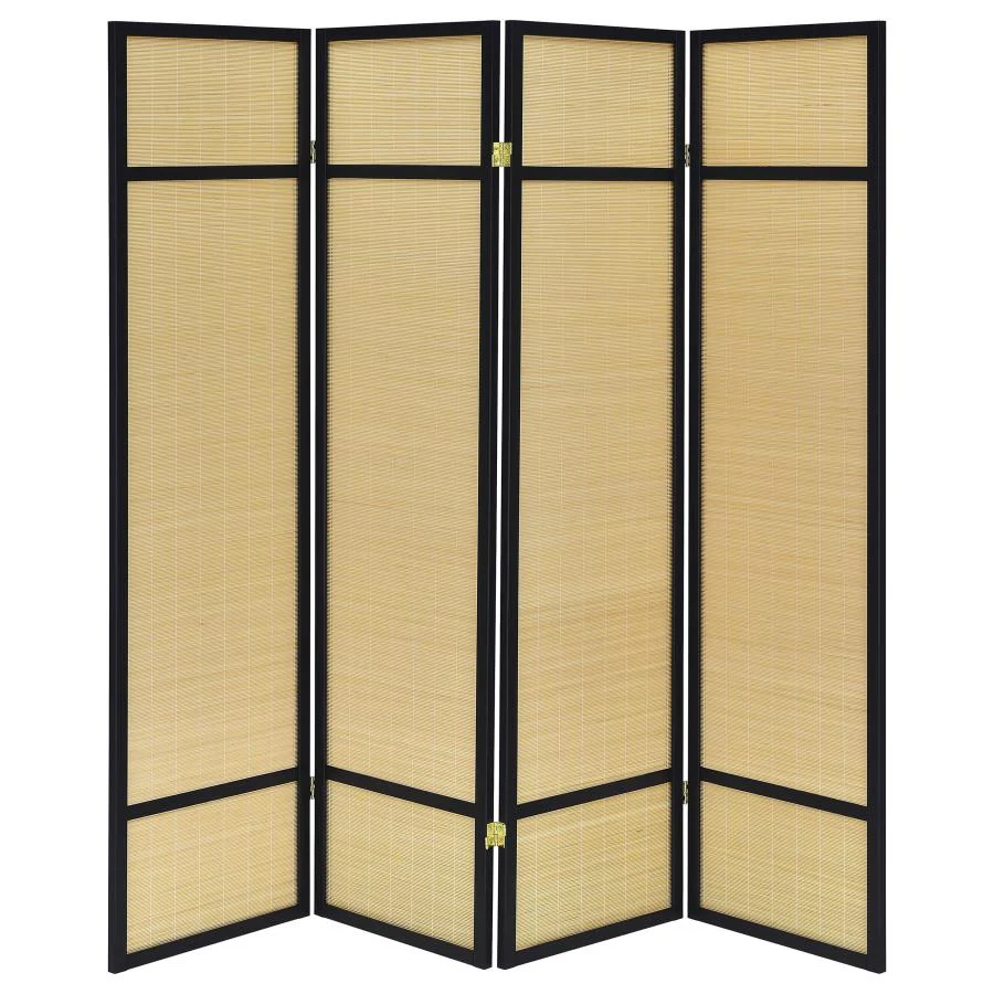 Pearce - 4-Panel Bamboo Room Divider Folding Screen - Natural - Image 4