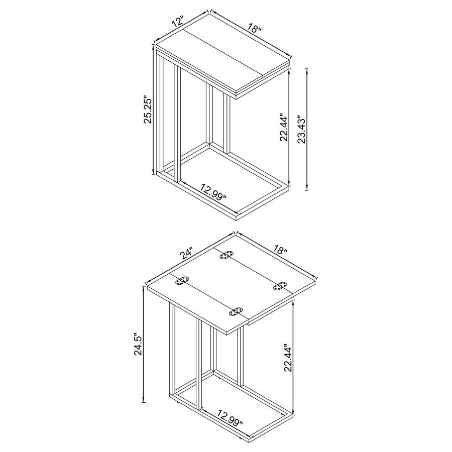 Pedro - Expandable C-Shaped Sofa Side Table - Image 14